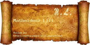 Matheidesz Lili névjegykártya